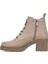 Elit Alvarine Kadın Hakiki Deri Topuklu Bot Bej 3