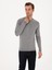 Erkek Gri Slim Fit Kaşmir İpek Karışımlı Bisiklet Yaka Triko Kazak 50316307-VR024 3