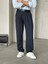 Erkek Lacivert Pileli Baggy Kumaş Pantolon 1