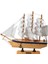 Dekoratif Ahşap El Yapımı Yelkenli Gemi Maketi Masaüstü Biblo Ev Ofis Hediyesi 24 Cm. Model E 2