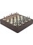 Orta Boy Metal Roma Satranç Takımı Antik ve Ceviz Desenli Sandıklı Mdf Tahtası (36X36X6 Cm.) 2