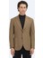 Kahverengi Baskılı Modern Fit Örme Ceket 1