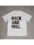 Rocknroll Tasarım Baskılı Beyaz Oversize T-Shirt 1