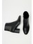Siyah Kadın Topuklu Fermuarlı Arka Zımba Detaylı Kışlık Bot 5