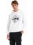 Kapüşon Yaka Baskılı Ekru Erkek Sweatshırt J5WM-SWT7695 2