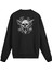 Sırt Baskılı Death Metal Boynuzlu Kurukafa Sweatshirt 1