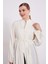 Ekru Düğme Detay Belden Bağlama Gömlek 10