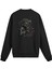 Sırt Baskılı Death Metal Çiçekli Iskelet Sweatshirt 1