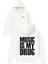 Musıc My Tasarım Baskılı Oversize Beyaz Kapüşonlu Sweatshirt 1