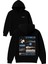 Cyber Drive Tasarım Baskılı Oversize Siyah Kapüşonlu Sweatshirt 1