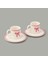 Kitchen Ribbon 2'li Porselen Kahve Fincanı Takımı - Pembe / Beyaz - 110 ml 1