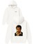 Tony Montana Reis Tasarım Baskılı Oversize Beyaz Kapüşonlu Sweatshirt 1