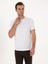 Erkek Beyaz Slim Fit %100 Pamuk Bisiklet Yaka Basic T-Shirt 50324401-VR013 3