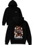 Power Full Tasarım Baskılı Oversize Siyah Kapüşonlu Sweatshirt 1