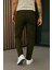Erkek Bol Paça Trend Haki Gabardin Kargo Pantolon 5