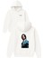 John Wick Uzun Tasarım Baskılı Oversize Beyaz Kapüşonlu Sweatshirt 1