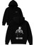 Bad Bone Tasarım Baskılı Oversize Siyah Kapüşonlu Sweatshirt 1