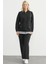 Tam Fermuarlı Tunik Eşofman Takım - Siyah 2
