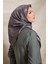 Gri Noktalı Daireler Bask. Twill İpek Eşarp 2