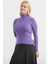 Tam Balıkçı Fitilli Basic Triko Kazak - Lila 4