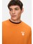 Valley Turuncu Bisiklet Yaka Baskılı Standard Fit Erkek Sweatshirt 2