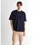 Erkek Lacivert Relaxed Fit Bisiklet Yaka Logolu T-Shirt 1