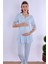 Mavi Hamile Lohusa Pijama Takımı 1