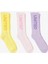 Unıted4 Kadın Mor/sarı/pembe 3'lü Çorap 1