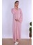 Pembe Sabahlıklı Hamile Lohusa Gecelik Takım 8