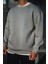 Kışlık Bisiklet Yaka Üç Iplik Basic Sweatshirt - Boyalı Gri 1