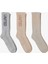 Unıted4 Unisex Gri/krem 3'lü Çorap 1