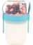ml Take-Go Kaşıklı Hazneli Meyveli Müsli Kabı Piknik Iş Yoğurt Süt Bardağı Kapaklı ve Kaşıklı Kahvaltı Bardakları, Tahıl Tepesi Yulaf Ezmesi Granola (Turkuaz) 1