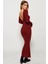 Kadın Bordo U Yaka Maxi Elbise EY1129 1