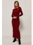 Kadın Bordo U Yaka Maxi Elbise EY1129 3