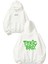 Toxic 1 Tasarım Baskılı Oversize Beyaz Kapüşonlu Sweatshirt 1