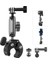 Motosiklet Gidonu Bisiklet Montaj Kelepçeleri Için Gopro Hero 13 12 11 10 9 Djı Osmo Action 5 Pro 4 3 INSTA360,360° Çift Top Başlı Kelepçe Tutucu 1/4-20 mm Kamera ve Telefon Için Adaptör 1