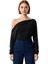 Kadın Moda Şık Üst Giyim Regular Kayık Yaka Fitted Kalıp Örme Bluz 2