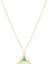 14 Ayar Yeşil Mineli Üçgen Tasarım Altın Kolye 1