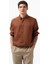 Erkek Kahverengi Classic Fit Uzun Kollu Keten Gömlek W35101T.2CC 5