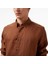 Erkek Kahverengi Classic Fit Uzun Kollu Keten Gömlek W35101T.2CC 9
