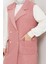 Kapak Cepli Düğmeli Yelek 1649 - Pembe 5