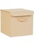 Textile Bej Kapaklı Kutu Set 30 x 30 x 30 cm 3