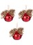 Yılbaşı Ağaç Süsü Çıngıraklı Yılbaşı Topu 3&apos;lü Set Kırmızı- 8 Cm. 1