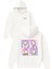 Tatlı Ördek Tasarım Baskılı Oversize Beyaz Kapüşonlu Sweatshirt 1