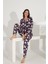 %100 Pamuk Uzun Kol Kadın Pijama Takımı 98287 2