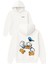 Sinirli Duck Tasarım Baskılı Oversize Beyaz Kapüşonlu Sweatshirt 1