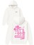 Pembe Lets Go Girls Tasarım Baskılı Oversize Beyaz Kapüşonlu Sweatshirt 1