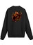 Sırt Baskılı Death Metal Alevli Kurukafa Sweatshirt 1