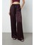Kadın Düz Renk Bağcık Detaylı Bol Paça Beli Lastikli Pantolon 3