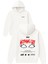 Nothıng See Tasarım Baskılı Oversize Beyaz Kapüşonlu Sweatshirt 1